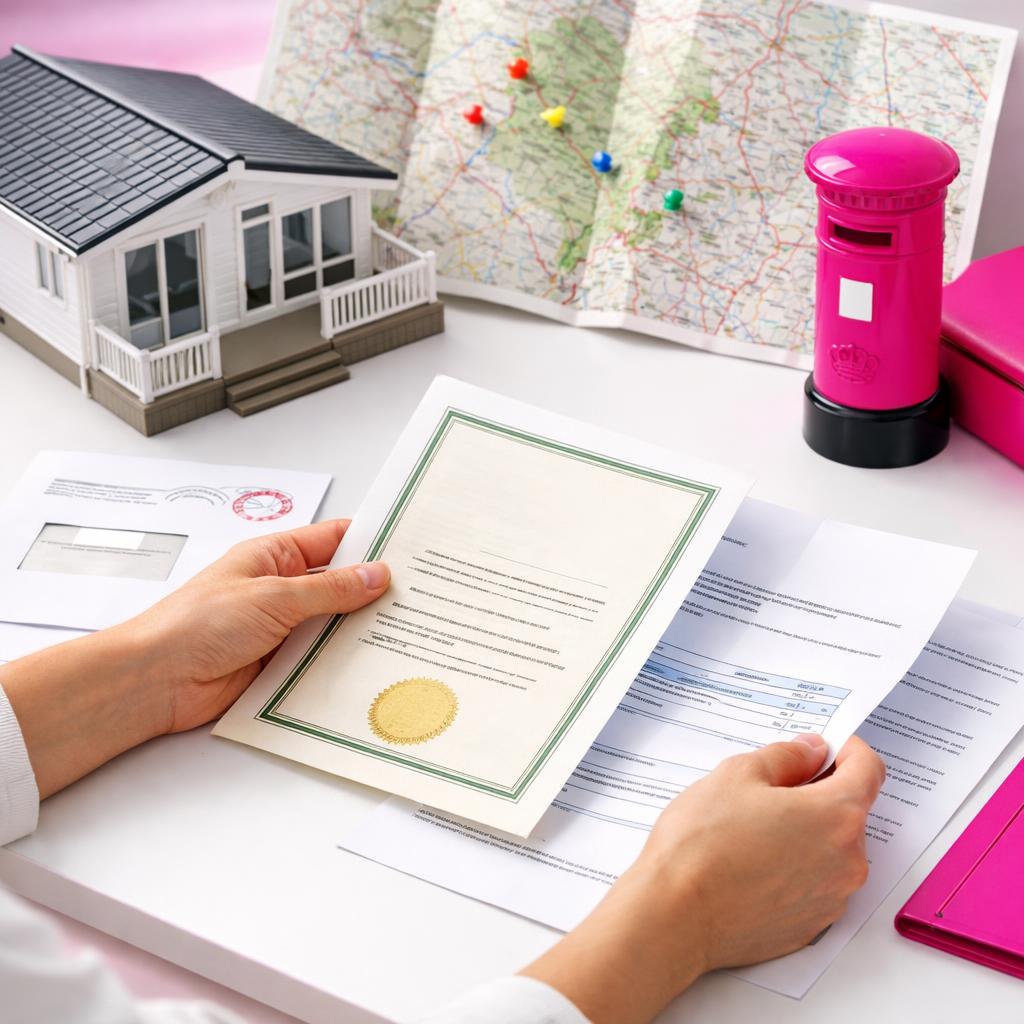 Documents, model lodge and Derbyshire map